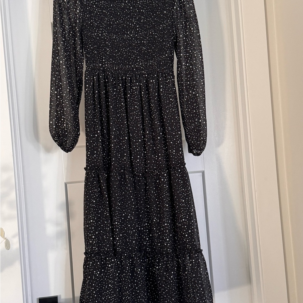 Midi Black Polka Dot Dress